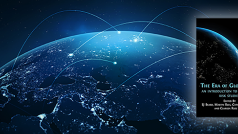 Book cover shows Earth from space. 