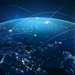 Book cover shows Earth from space. 